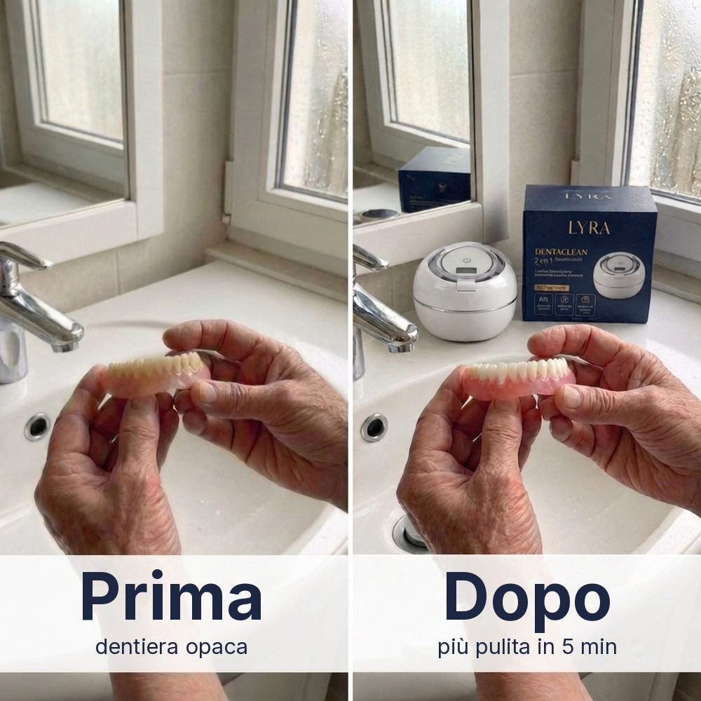 DentaClean – Pulitore a ultrasuoni e UV per dentiere